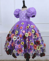Lavender Royale Embroidery Ball Gown with Worked Net Yoke