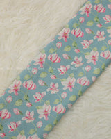 Powder Blue Colour Cora Cotton Print Fabric