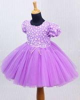 Orchid Dress With Sequence Yoke.