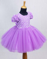 Orchid Dress With Sequence Yoke.