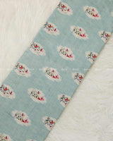 Powder Blue Sea Silk Print Fabric