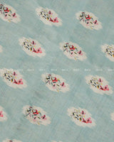Powder Blue Sea Silk Print Fabric
