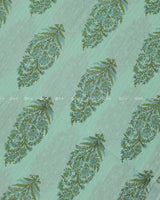 Aqua Green Pintek Cotton Print Fabric