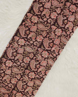 Burgandy Kalamkari print Fabric