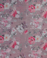 Dusty Rose Cotton Printed Linen Fabric
