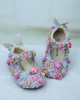 Floral Garden Embellished Toe Ballerina for Girls