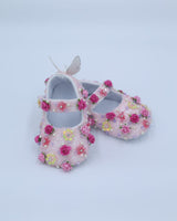 Floral Garden Embellished Toe Ballerina for Girls (New)