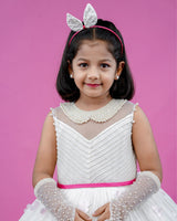 Kids Pink Gradient Rosette Ball Gown Online | Ball Gown For Kids