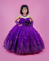 Kids Purple Ball Gown Online | Kids Party Gown Online