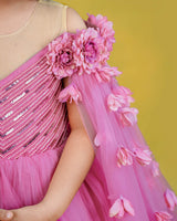 Kids Wild Rose Pink Shade Ball Gown | Premium Quality Kids Wear Online in India