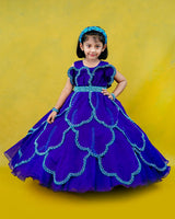 Kids Blue Petal Gown | Kid’s Party Wear Frocks Online