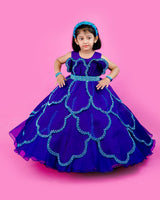 Kids Blue Petal Gown | Kid’s Party Wear Frocks Online