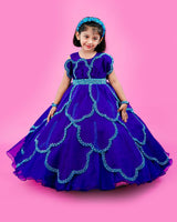 Kids Blue Petal Gown | Kid’s Party Wear Frocks Online