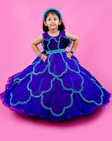 Kids Blue Petal Gown | Kid’s Party Wear Frocks Online