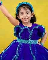 Kids Blue Petal Gown | Kid’s Party Wear Frocks Online