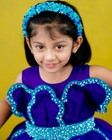 Kids Blue Petal Gown | Kid’s Party Wear Frocks Online