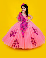 Kids Flamingo Pink Gown Online | Kids Designer Wear Online