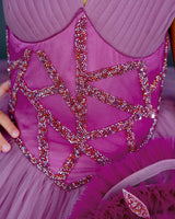 Lilac with Deep Magenta Couture Gown Online | Kids Party Wear Gowns Online