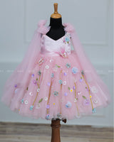 Dreamy Floral Icy Pink Princess Gown-C