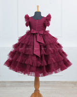 Multi Layered Maroon Gown