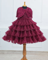 Multi Layered Maroon Gown