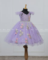 Light Lavender Gown with Intricate Handworks