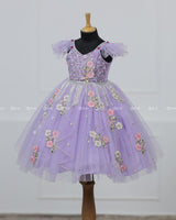 Light Lavender Gown with Intricate Handworks