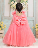 Dreamy Floral Flamingo Pink Princess Gown