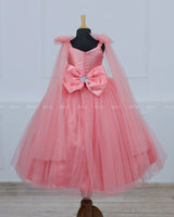 Dreamy Floral Flamingo Pink Princess Gown