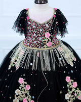 Black Gown with Intricate Handworks
