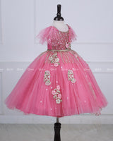 Light Rose Pink Gown with Intricate Handworks
