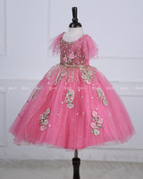 Light Rose Pink Gown with Intricate Handworks