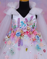 Dreamy Floral White Princess Gown.