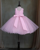 Icy Pink Princess Gown Highlighted with Floral Embellishments.