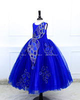 Deep Royal Blue Gown with Handcrafted Butterfly Wings