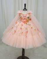 Dreamy Floral Light Peach Prince & Princess Gown(New)