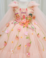 Dreamy Floral Light Peach Prince & Princess Gown(New)