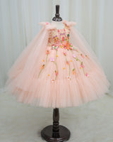 Dreamy Floral Light Peach Prince & Princess Gown(New)