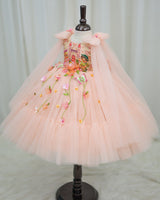 Dreamy Floral Light Peach Prince & Princess Gown(New)