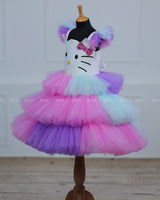 Kitty Theme Multi Color Layered Gown