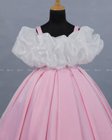 White Cold Shoulder Ruffled Top with Box Pleated Skirt