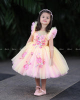 Double Colour Plated Yoke Adorned With Floral Embroidery