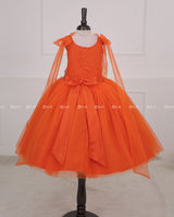 Orange Fairy Tale Dress with Wild Flowers.