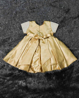 Satin Box Pleated Frock With Booties