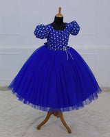 Royal Blue Dress With Sequence Yoke