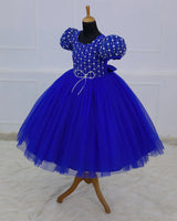 Royal Blue Dress With Sequence Yoke