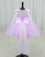 Net Sleeveless Fit & Flare Unicorn Knee Length Frock - Lavender (New)