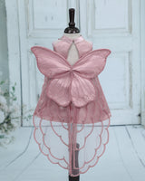 Jimmy Choo Sleeveless A-Line Butterfly Theme Knee-Length Gown - Blush Pink (New)