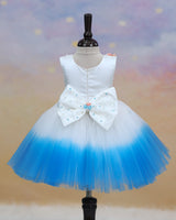 Net Sleeveless Nature Fantasy-Themed Aquamarine Knee-Length Gown - Sea Star & Milky White (New)