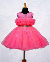 Neon Pink Tulle Frill Frock